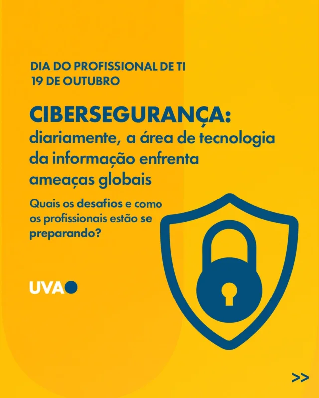 No Dia do Profissional de TI, destacamos os desafios da cibersegurança e a importância de estar preparado para enfrentar ameaças digitais. Com o aumento de ciberataques e a expansão das legislações de proteção de dados, os profissionais de TI são essenciais para manter as redes e os dados seguros. 🖥️🔒

#UVA #DiaDoProfissionalDeTI #Cibersegurança #ProteçãoDeDados #Tecnologia #SegurançaDigital