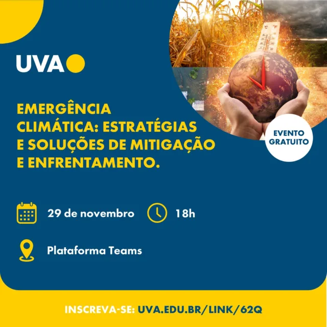 Participe de um debate com especialistas do Programa de Mestrado em Ciências do Meio Ambiente, estratégias inovadoras para enfrentar a crise climática. Serão abordados temas como energias renováveis, economia circular, preservação de ecossistemas e políticas públicas. Explore soluções sustentáveis e inspire-se para construir um futuro resiliente! 

Faça sua inscrição pelo link na bio. 

#UVA #Evento #EmergenciaClimatica #Sustentabilidade #MudançasClimáticas