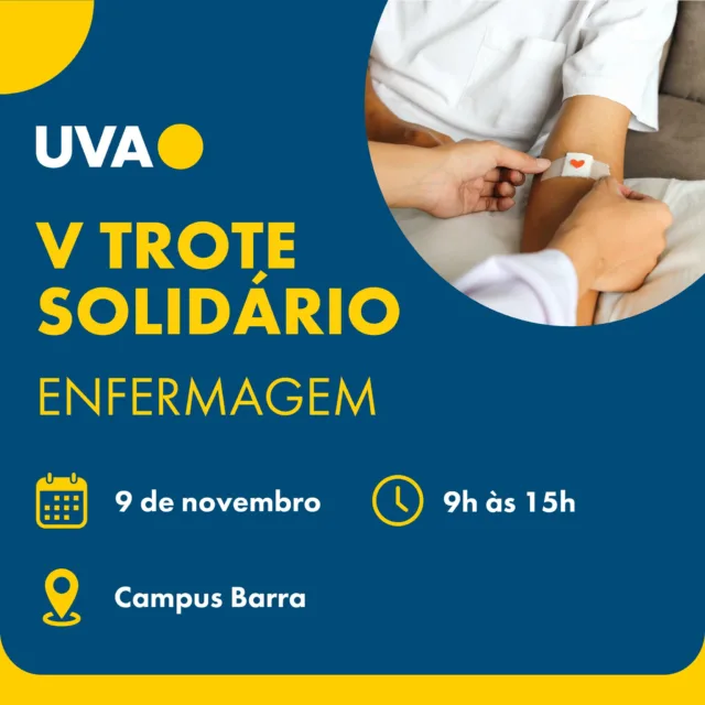 Venha doar e transformar vidas! 

Faça parte do movimento de doadores e ajude a manter os bancos de sangue abastecidos.

#UVA #DoaçãodeSangue #Solidariedade #TroteSolidario