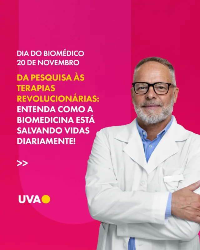 🔬 Hoje é o Dia do Biomédico, uma profissão que está na vanguarda das inovações que salvam vidas! Da pesquisa de vacinas à terapia genética, biomédicos transformam o futuro da saúde. Na UVA, oferecemos uma formação de excelência, com laboratórios de ponta e metodologia prática. Vem conhecer o curso de Biomedicina da UVA e faça parte dessa revolução na saúde!

#DiaDoBiomédico #Biomedicina #InovaçõesNaSaúde #TerapiaGenética #PesquisaDeVacinas #Saúde #Educação #UVA