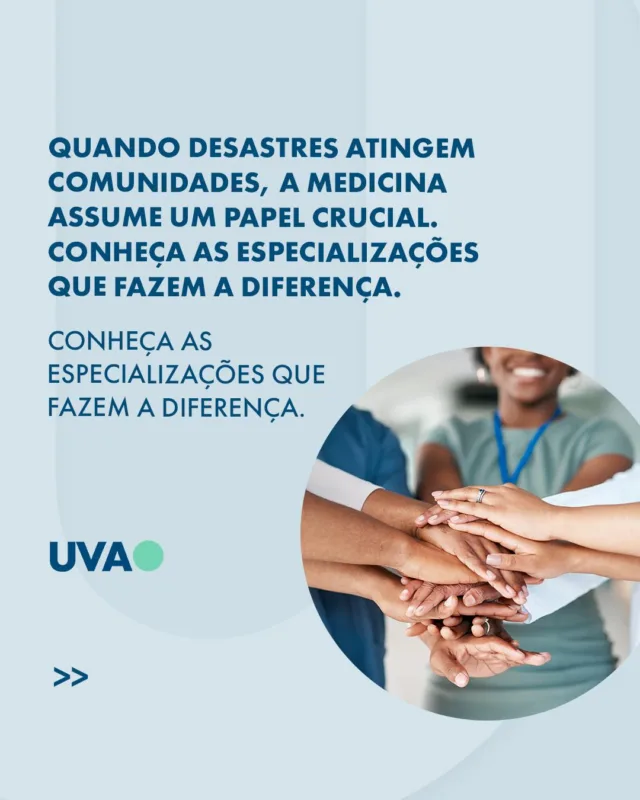 Enchentes devastadoras atingiram o Rio Grande do Sul, mobilizando mais de 500 médicos para auxiliar as vítimas. Especialistas em emergências, infectologistas e psiquiatras foram essenciais para enfrentar essa crise. (Fonte: G1, Ministério da Saúde). 

Nesse contexto, conheça as especializações médicas que são essenciais durante tempos de crise e como elas impactam a saúde pública. 

Descubra como a UVA prepara futuros médicos para esses desafios e transforme sua carreira na área da saúde.

#Medicina #SaúdePública #EmergênciasMédicas #UVA #Educação #FuturoDaMedicina #CuidadoComEmpatia