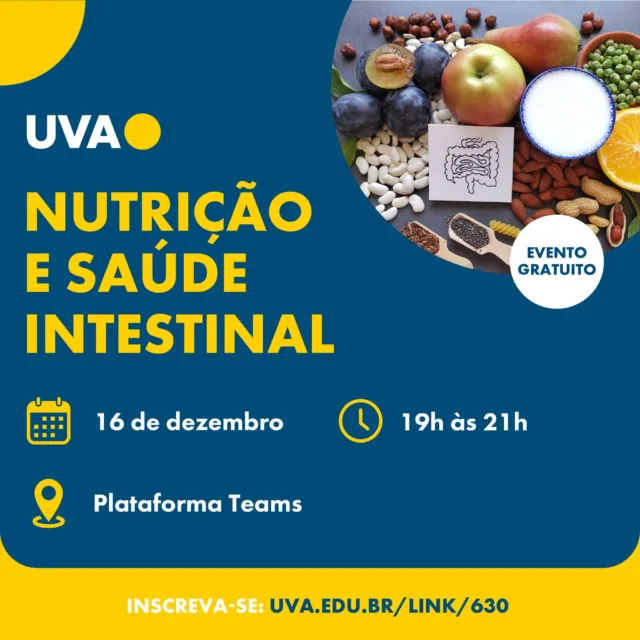 Descubra como a saúde do intestino influencia seu bem-estar físico e mental! Vamos explorar o impacto dos alimentos no sistema digestivo e sua conexão com a qualidade de vida. 

Inscreva-se pelo link na bio!

#UVA #Evento #SaúdeIntestinal #BemEstar #Nutrição